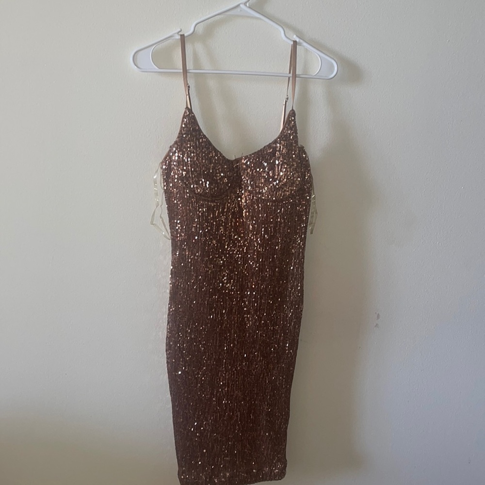 New Golden glam midi dress